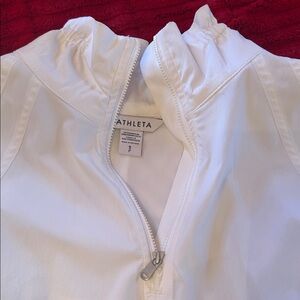 Athleta  White High-Low Zip-Up Jacket